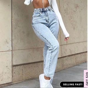 Iike duh? Boyfriend jeans washed blue